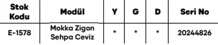 Mokka Zigon Sehpa Ceviz ölçü ve modül bilgileri