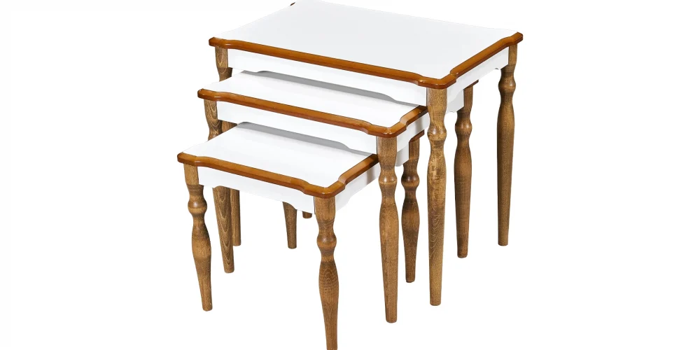 İnci Zigon Sehpa Beyaz