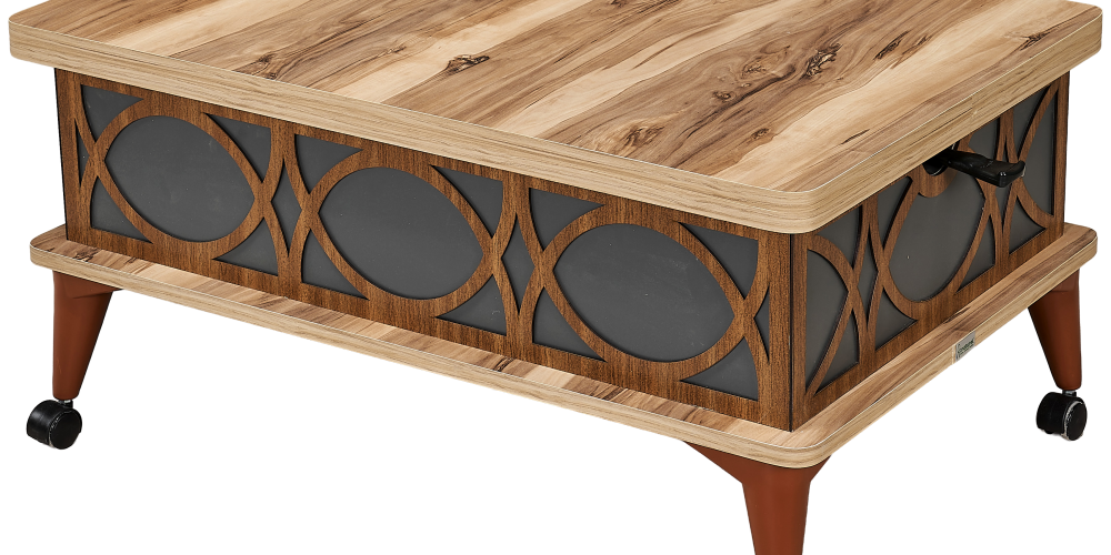 Esila Sihirli Tekerlekli Orta Sehpa/Masa Ceviz