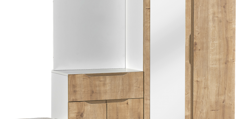 Alya Çift Kapaklı Portmanto Mozambik Safir Meşe