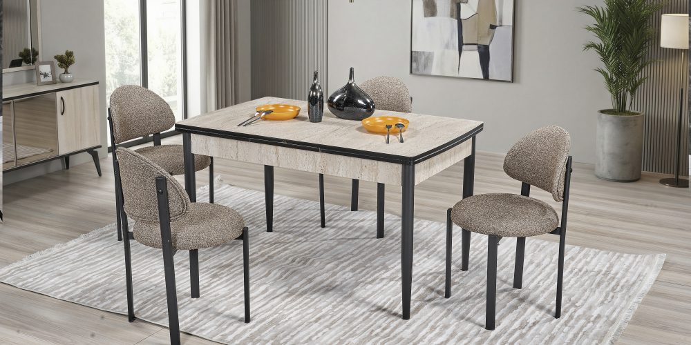 Kelebek Mdf Masa Traverten