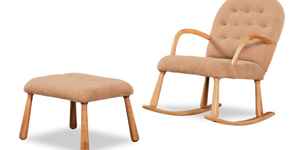 Sallanır Sandalye+Puf Kahve