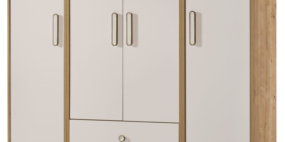 Lotus 2 Kapılı Dolap Meşe-Krem