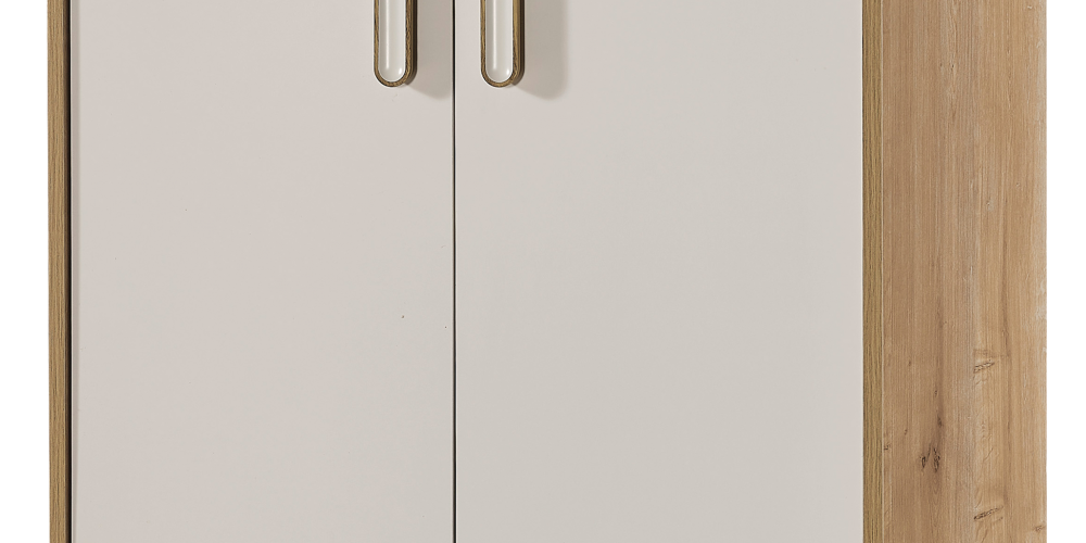 Lotus 2 Kapılı Dolap Meşe-Krem