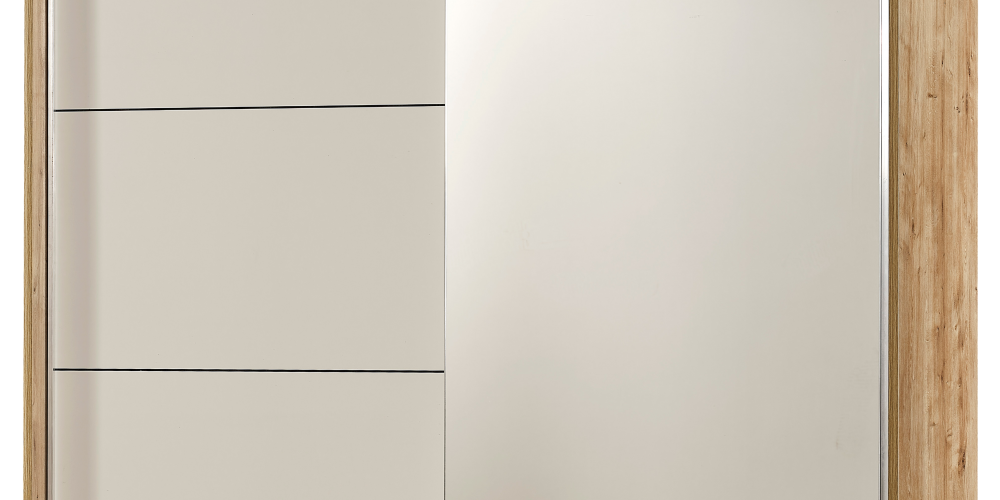 Tiona 160’lık Sürgülü Dolap Meşe-Krem